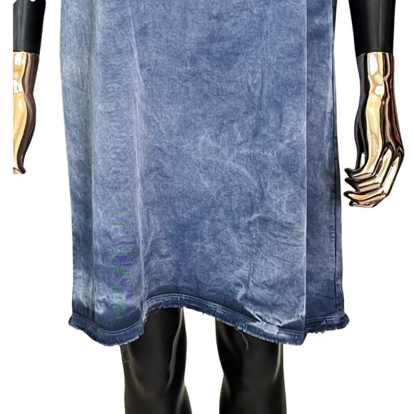Stateside Soft Tencel Frayed Hem Washed Blue T-Shirt Dress Size Small - Picture 9 of 12